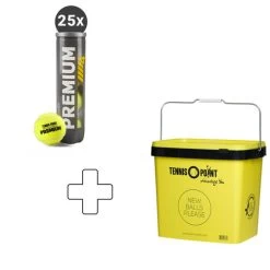 25 X Premium 4 Ball Tube Plus Ball Bucket